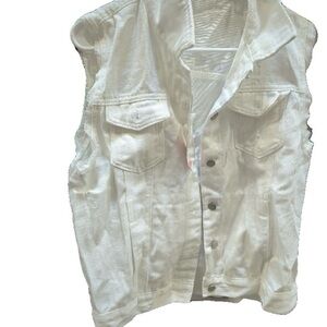 White Denim Vest
